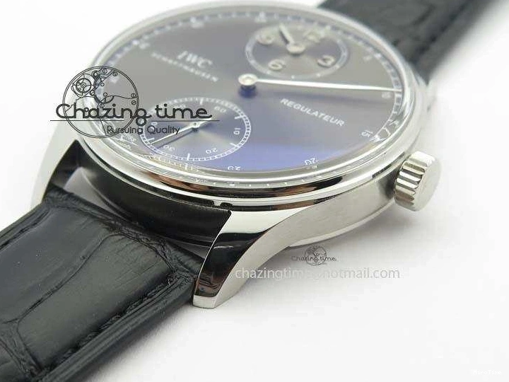 MIROTIME 0513 Portuguese IW544404 SS Gray Dial On Black Leather Strap A Practical 7259